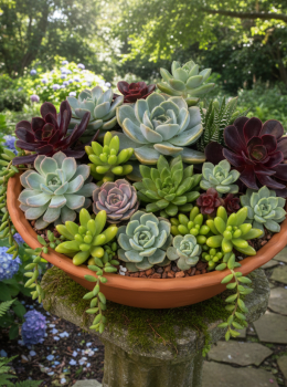 Bacia de Barro Artesanal para Plantas